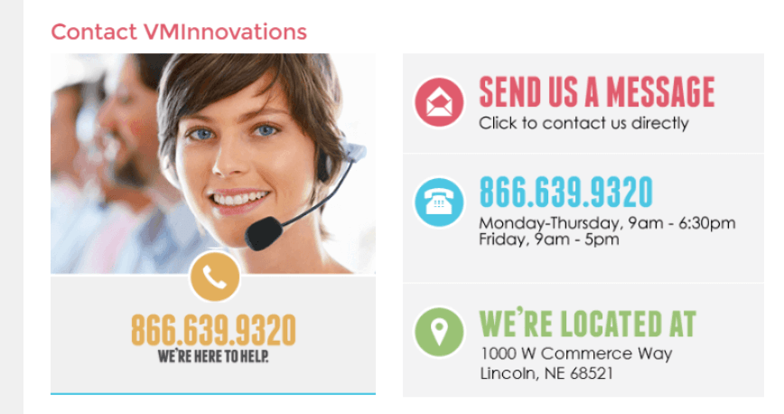 Top ebay seller VM Innovations provides their phone number and address to increase trust