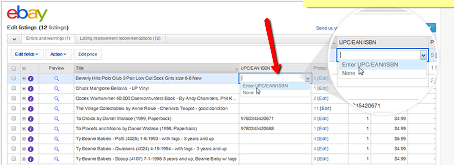 how to bulk edit my ebay listings
