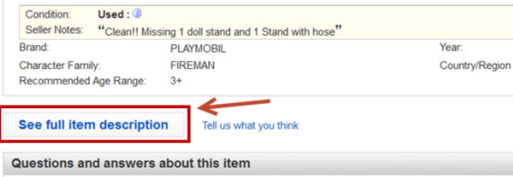 eBay links policy: hiding your description