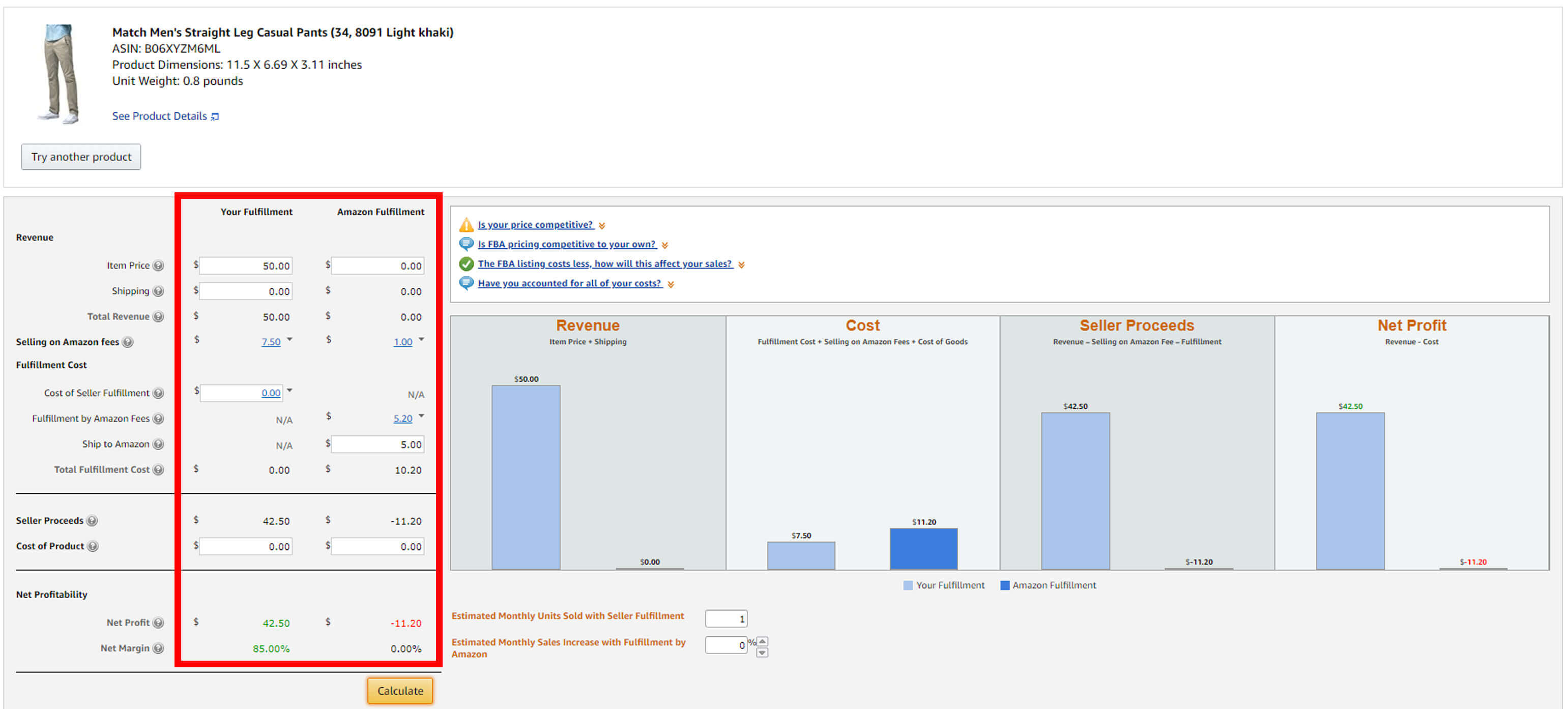 how are amazon fba fees calculated