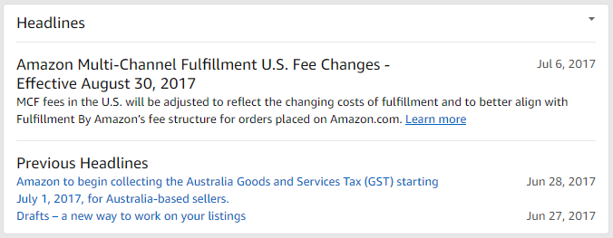 amazon seller central Headlines
