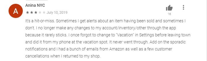 amazon seller central app review ok