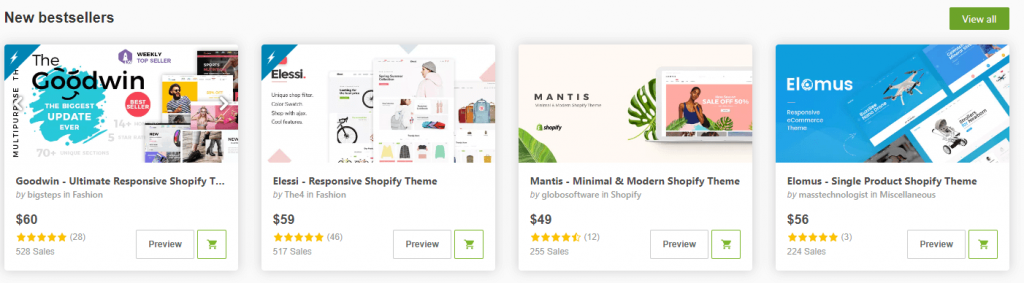 envato New bestsellers
