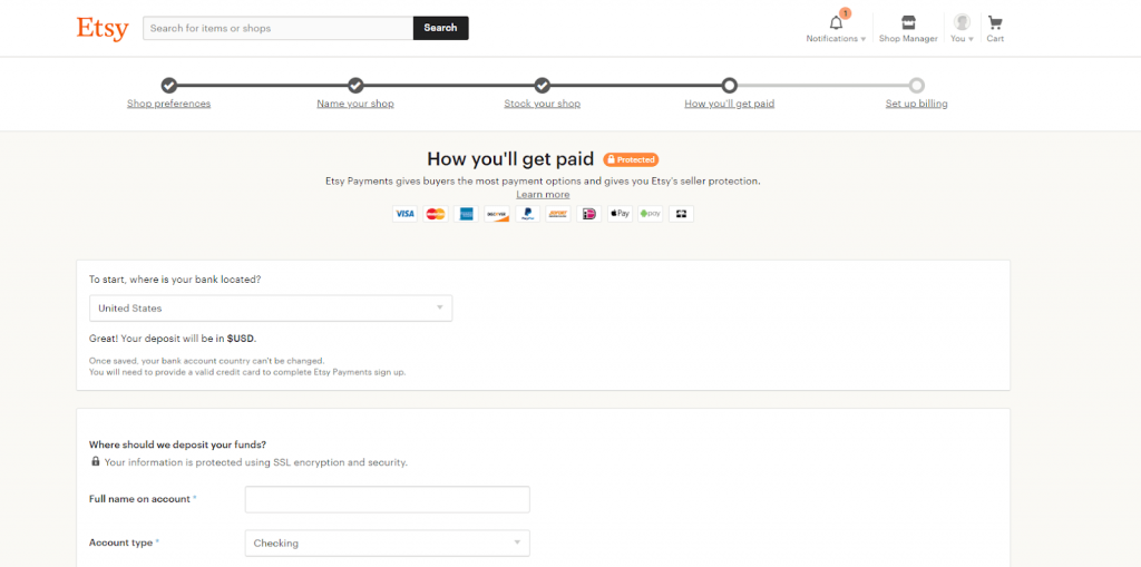 etsy payment options